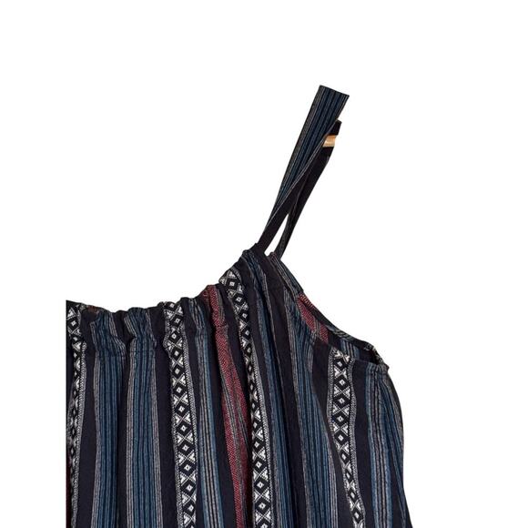 Adam Levine Women Sleeveless Geo Striped Cotton Pullover Mini Dress Size L Multi - Picture 3 of 9